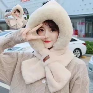 포근머플러 일체형 모자목도리 후드 겨울 방한