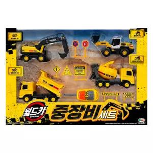 미미월드 포크레인+불도저+덤프트럭+레미콘트럭 중장비 장난감 세트 학습교재 수업교구 선물