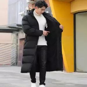 방한용패딩 스웨이드 재질 퍼 안감 한파 블랙 남성 롱패딩 보온