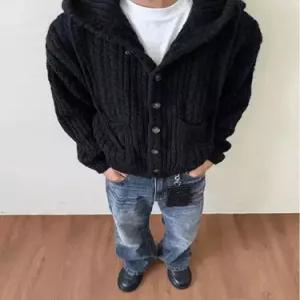 회색 가을 빈티지 집업 스웨터 남자카디건 카디건 후드 원템3