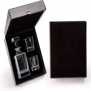 프리미엄 목재 선물 상자가 포함된 주류 디캔터 세트 2개의 락 글라스 크리스탈 버번 위스키 남성용 아빠