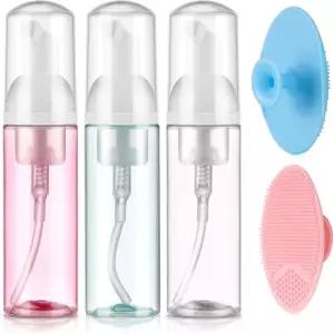 케마일론 5팩 폼 펌프 병 세트 2온스/60ml 무스 비누 디스펜서 여행용 및 세안용 실리콘 페이스 스크러버