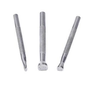 가죽 작업용 스탬프 3팩 도구 공예 엠보싱 키트 배경