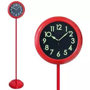 [골드스마일]GPM6187 야광 무소음 메탈 스탠드시계 레드 제조한국