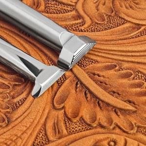 가죽 스탬프 잎 라이너 스탬핑 도구 공예 조각 펀치 2Pcs 304 스테인리스 스틸로 잎의 질감 패턴 제작을 가능하게 합니다