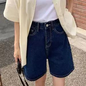 여성 청 반바지 와이드 캐주얼 하이 여성 데님 반바지 웨스트 5부 루즈핏 여름