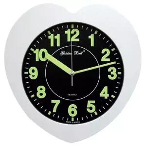 [골드스마일]GPM4344 퓨어 하트 야광 무소음 벽시계 화이트 국내산