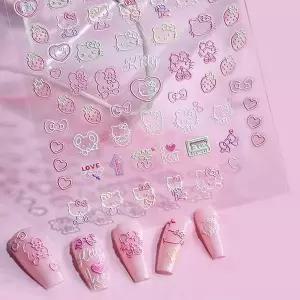 [골드스마일]네일아트 올록볼록 귀욤 냥이 케릭터 키티 엠보스티커