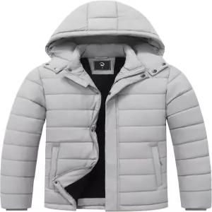 OKKYJEI 남성 겨울 다운 재킷과 탈부착 가능한 후드 플리스 안감 따뜻한 코트 방풍 강화 디자인