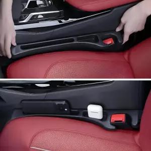 라이티나츠 카시트 갭 필러 정리함 2팩 블랙 수납 공간이 있는 시트 콘솔 간의 유니버설 핏 휴대폰 키 드롭