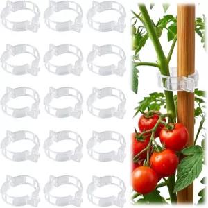 식물 등반용 토마토 클립 100개 정원용 플라스틱 트렐리스 지원 포도 덩굴 및 채소 똑바로 자랄 수 있도록