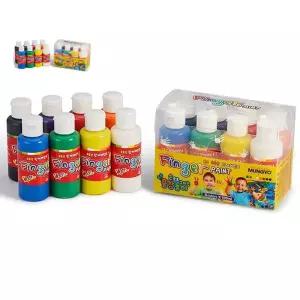흥미유발놀이 핑거 페인트 8색 플라스틱통 미술 창의력 100ml 1P