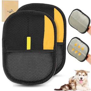 보키비온 2팩 반려동물 털 제거 장갑, 2025년 세척 가능한 재사용 정전기 장갑 털, 기술, 카펫, 소파, 가구용