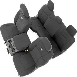 닷지 램용 러프 컨트리 네오프렌 시트 커버20192024 자외선 및 방수 폼 패딩 트럭 풀 세트 블랙 전면 후면