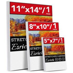 멀티팩 11x14, 5x7, 8x10, 유화 및 아크릴 페인트용 페인팅 캔버스 3팩