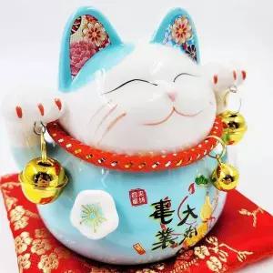 저금통 블루 일본 마네킨네코 도자기 일본