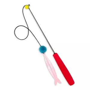 [하프클럽/알티피아]고양이 밍크 실리콘 2단 낚시대 1P 스틱 사냥 장난감