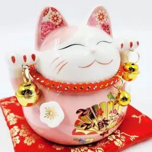 핑크 저금통 마네킨네코 도자기 일본 일본