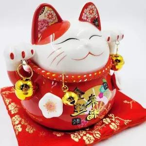 레드 도자기 마네킨네코 저금통 일본 일본