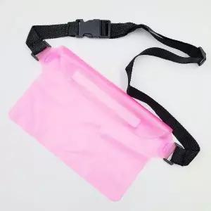 보조가방 핑크 방수 힙색 수영장가방