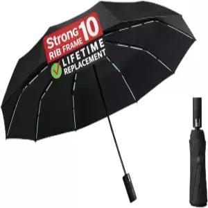 여행용 TASWIQ 컴팩트 우산 방풍 및 방수 남녀용 비를 대비한 내구성 있는