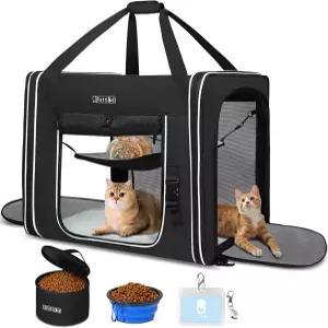 대형 고양이 또는 중형견을 위한 펫스케드 콤비너블 반려동물 캐리어 자동차 여행용 18인치 x17인치 사료
