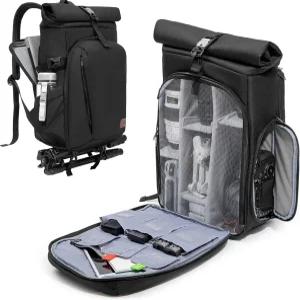 패딩 된 노트북 슬리브와 삼각대 홀더가 있는 스마스롭 카메라 백팩 조절 가능한 칸막이가 사진작가용 가방