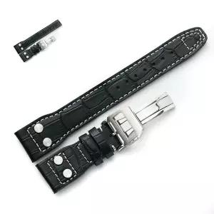 IWC 와일드 가죽 손목시계 스트랩 밴드 SDH1BK-22mm