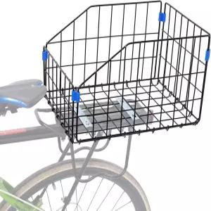 HOMEE 접이식 탈착식 후면 자전거 바구니 화물칸 보관 대부분의 장착 칸을 위한 방수 금속