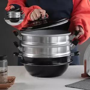 대용량찜기 알루미늄 업소용 가정용 3단찜솥28 30 33cm