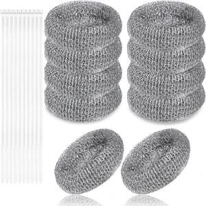 세탁기 호스용 보푸라기 트랩 스테인리스 스틸 배수 10PCS 케이블 타이가 있는 캐처 면 솜털 종이 찌꺼기