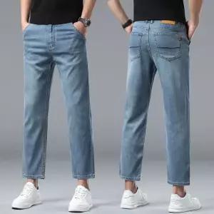 원더우면 남성용 청여름 청바지 루즈핏 스판 빅사이즈 얇은 쿨링 라이셀 OPH1