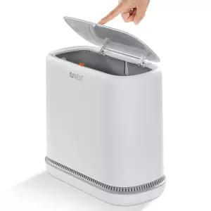 가장 재미있는 욕실 쓰레기통 뚜껑이 있는 3.3갤런 슬림 프레스탑 흡착 사무실 침실 거실용 작은 흰색 좁은