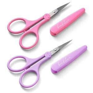 비디티브 고정밀 디테일 가위 세트 (2개) 날카롭고 세밀한 팁 | 종이 자르기, 스크랩북, 바느질, 제작 스테인리스 스틸 보호 커버 (파스텔)