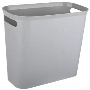 레조미익 소형 쓰레기통 3.5갤런 슬림 욕실 침실 가정 사무실 기숙사 주방 직사각형 회색 1팩 손잡이가