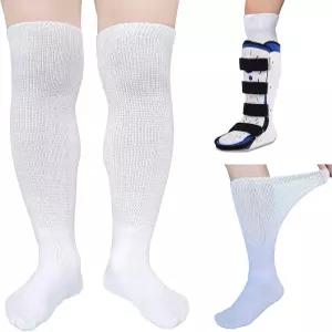 에어 캐스트 워킹 부츠 워커 브레이스용 교체 양말 2켤레 - 캠 골절 정형외과 라이너