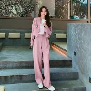 빛채운 여사친 핑크 투피스 잉글리쉬 봄가을 정장세트 OPH1