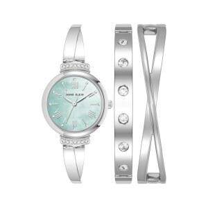 앤 클라인 여성용 프리미엄 크리스탈 악센트 뱅글 시계 세트, AK/2245