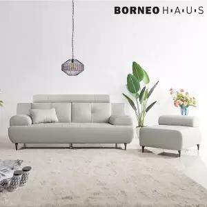 (수도권무료) 보루네오 엘리브 센트 3인용 라텍스 가죽 쇼파+카우치 스툴 ss003