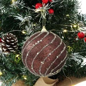 글리터 장식볼 스팽글회오리 2개 10cm 홀리데이 크리스마스 트리 오너먼트 트리볼 소품 꾸미기