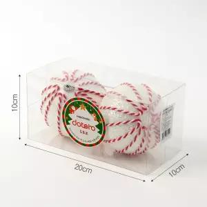 패브릭 장식볼 세로스티치 2개 10cm 볼크리스마스 오너먼트 트리 소품 성탄절 꾸미기 파티용품