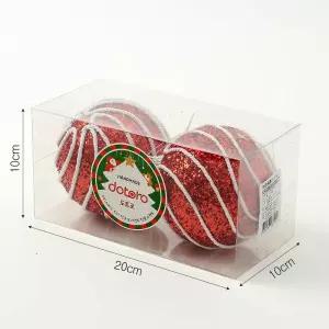 글리터 장식볼 더블회오리 2개 10cm 소품크리스마스 오너먼트 트리 성탄절 꾸미기 파티용품