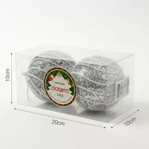 글리터 장식볼 구슬회오리 2개 10cm 홀리데이 크리스마스장식 오너먼트 트리 소품 성탄절 꾸미기 파티용품