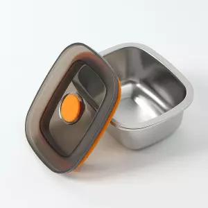 전자레인지 직사각 스테인리스 밀폐 용기 250ml 스텐 반찬통밀폐 반찬 진공밀폐 냉동실 김치