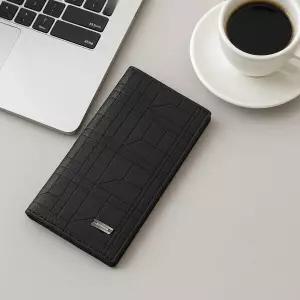 모던 가죽 장지갑 남성용 슬림 월렛남자 인조 지퍼 지폐 카드 클러치백