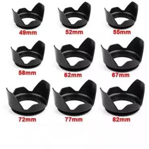 호환  렌즈 후드 49mm 52mm 55mm 58mm 62mm 67mm 72mm 77mm 카메라 렌즈 용 나사 식 꽃 꽃잎 후드