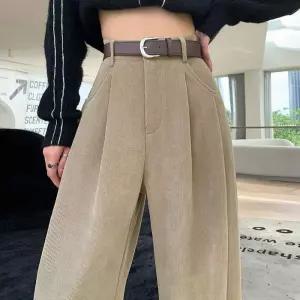 [라일리여성의류] Rly 여성 핀턱 골덴바지 코듀로이 와이드 슬랙스 팬츠