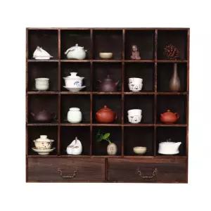 선반 정리함 벽걸이 수납장 인테리어 찻잔 원목 진열장