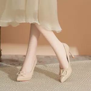 여자 가보시 스틸레토 브이 엘레강스한 버클 하이힐 분위기의 펌프스 프렌치 화 힐 누드톤 패피5