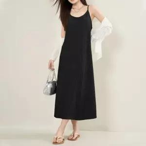 [라일리여성의류] Rly 여성 민소매 골지 A롱 끈나시 원피스